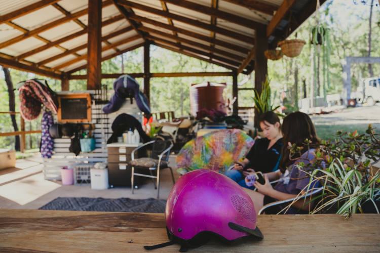 Undercover area at an equine therapy centre near Brisbane